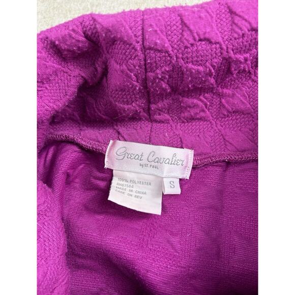 Vintage 80's Great Cavalier By St. Paul Tunic Blouse Sz Small Magenta Textured - Picture 2 of 6